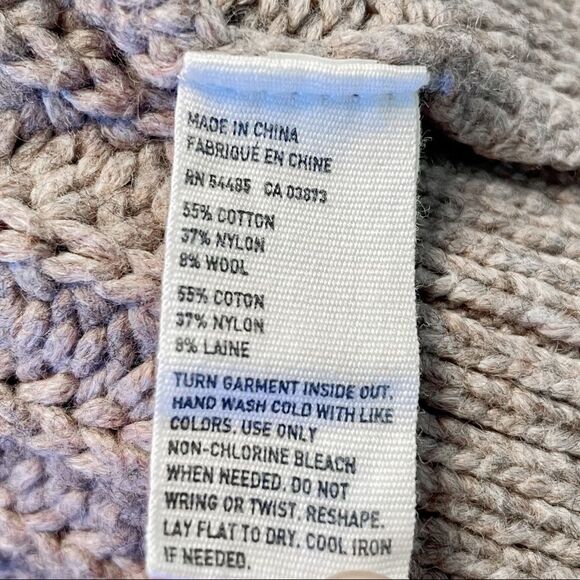 American Eagle Cable Knit Sweater | Cotton Wool Blend | Neutral Cozy Cottagecore - Picture 4 of 4